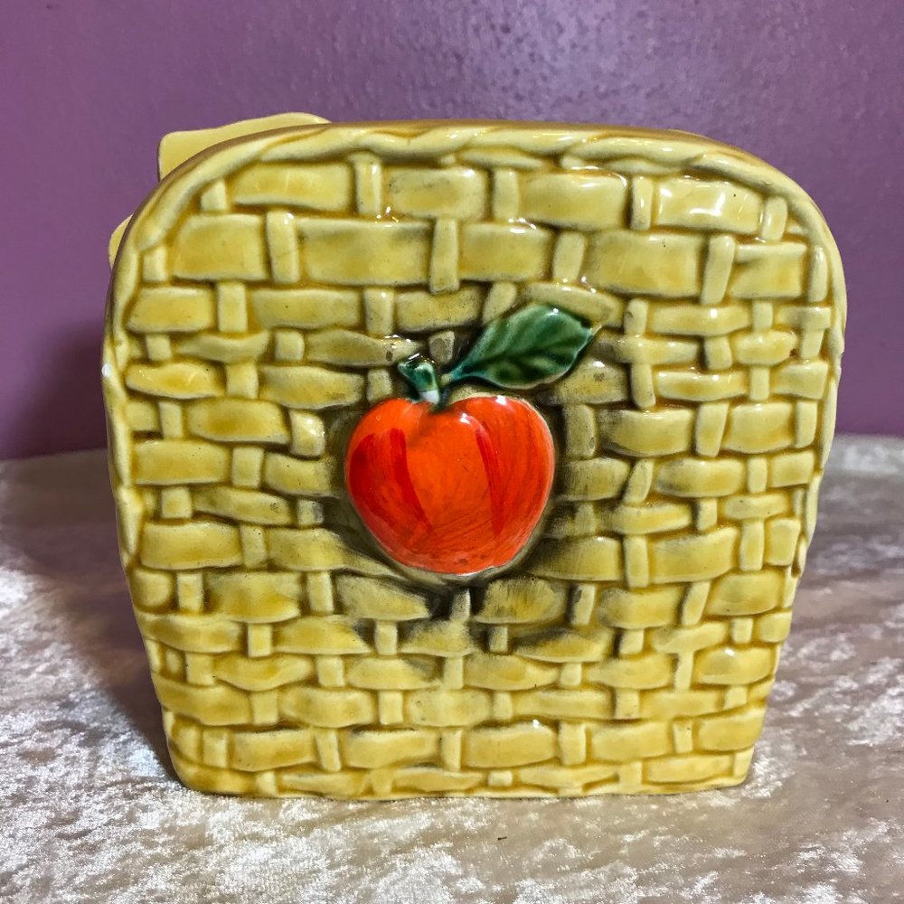 Vintage Lefton Vintage Floral Fruit Basket Napkin Holder Kitchen Retro Decor EUC - Picture 6 of 8